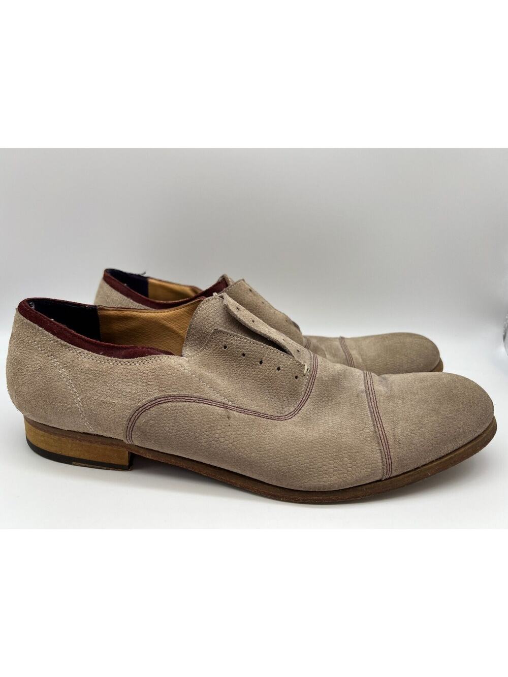 Robert Graham Men Palos Verdes Beige Oxford Shoe US 12D RARE